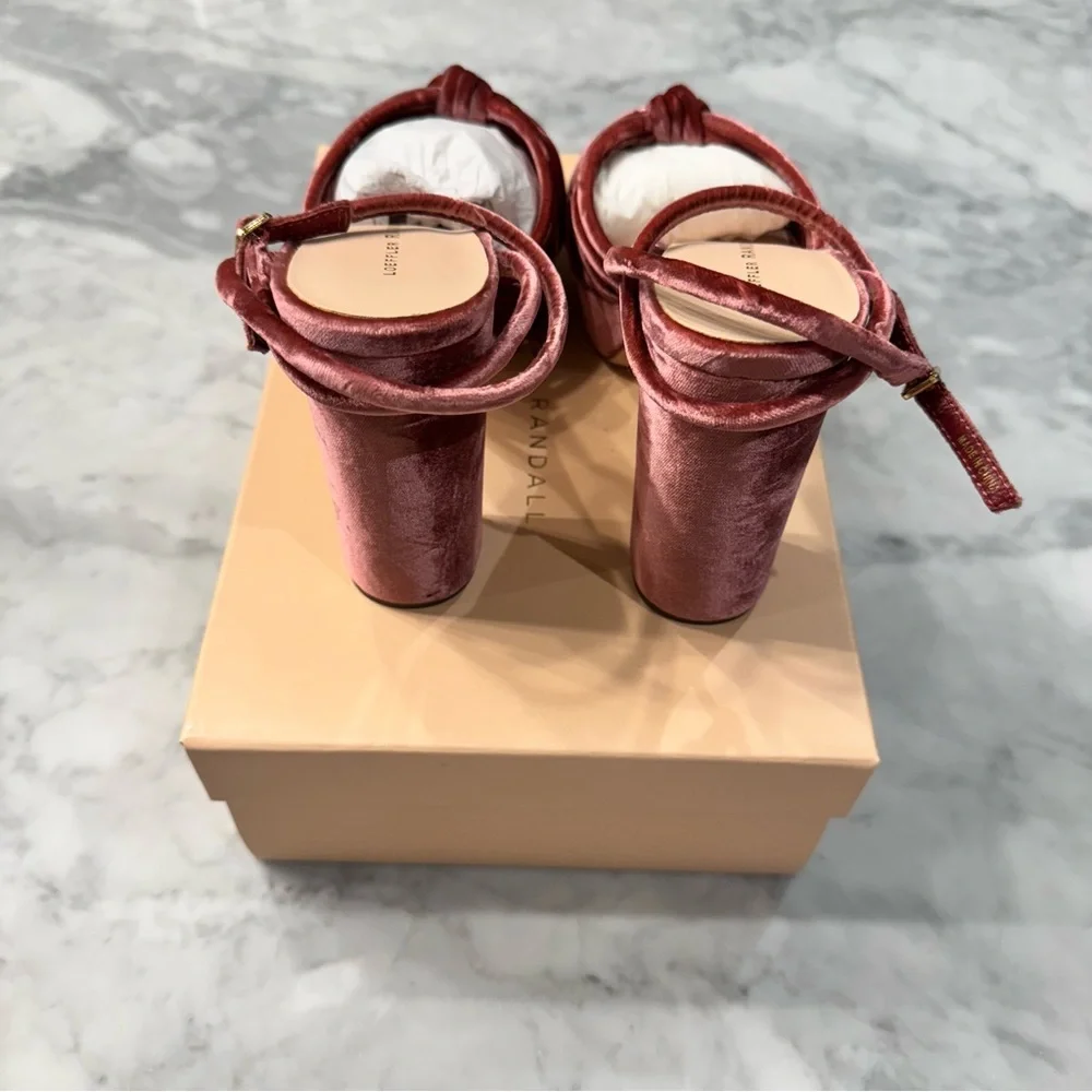 Loeffler Randall Rivka Velvet Burgundy Knot Platform Sandal - Picture 9 of 10